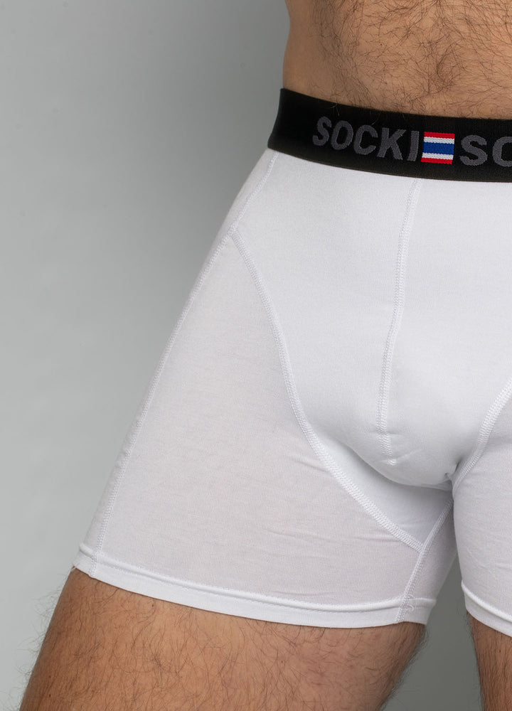 Hvide boxershorts i bambus til mænd