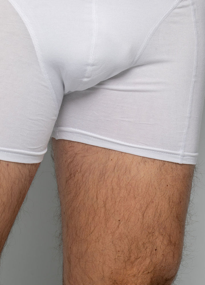 Hvide boxershorts i bambus til mænd