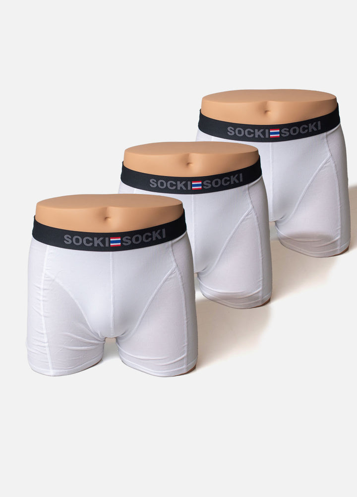 Hvide boxershorts i bambus til mænd 3 pak