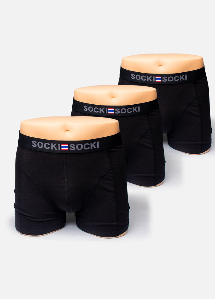 Sorte boxershorts i bambus til herre 3 pak