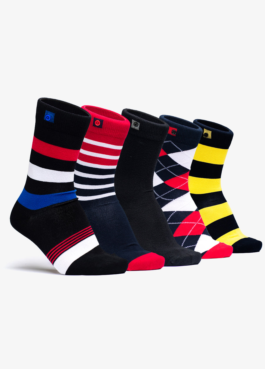 Holiday Color Burst – 5-Pak Økologiske Herrestrømper