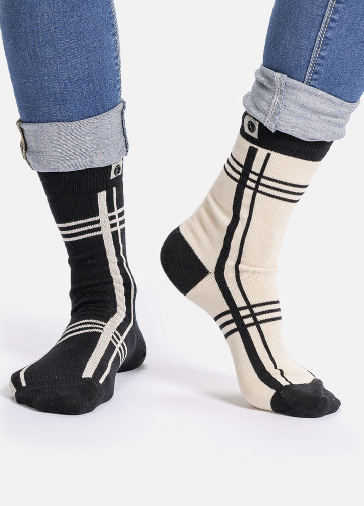 Asta damestrømper i økologisk bomuld | Et par med to farver