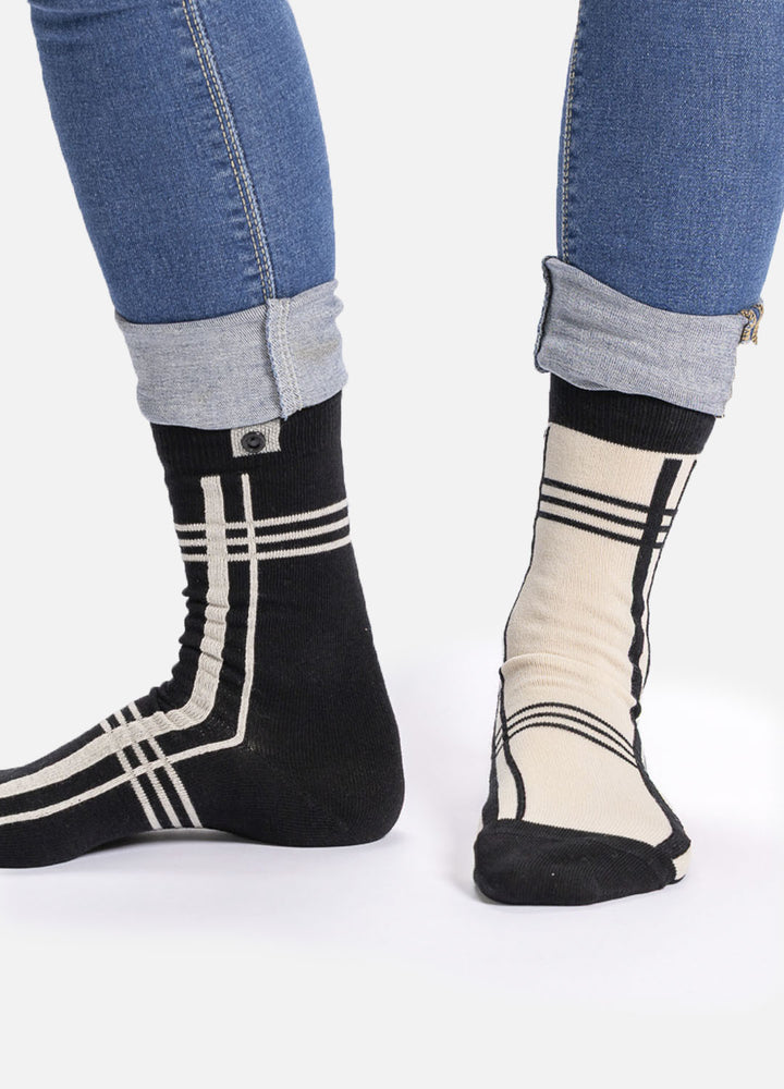 Asta damestrømper i økologisk bomuld | Et par med to farver