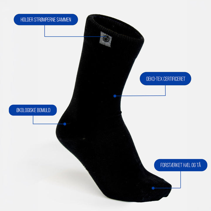 Produktbeskrivelse af 10-pak sorte bambusstrømper fra SockiSocki