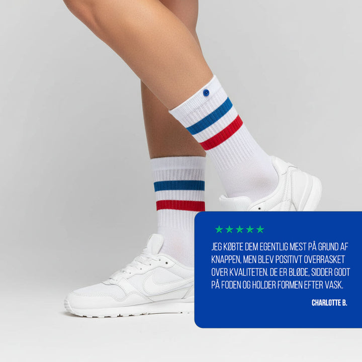 Hvide tennissokker med komfortabel pasform, sæt af 5 par fra SockiSocki