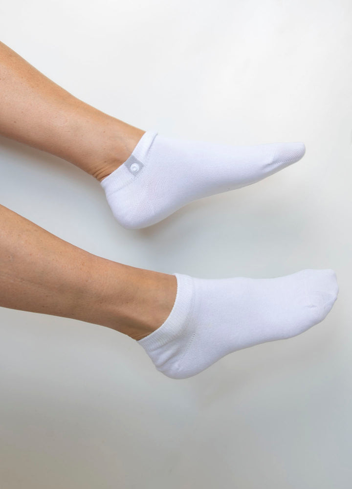 Hvide ankelstrømper i økologiske bomuld 
