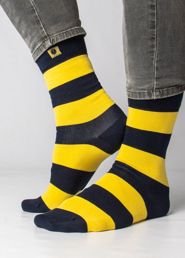 Holiday Power Stripes – 3-Pak Økologiske Herrestrømper