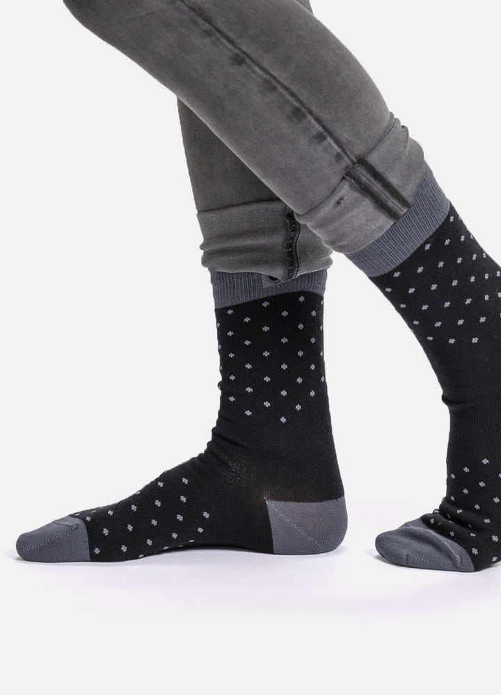 Mic |Sorte strømper med prikker | økologisk bomuld