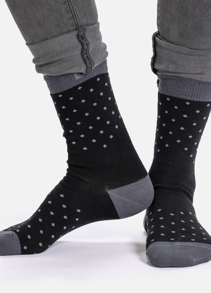 Mic |Sorte strømper med prikker | økologisk bomuld