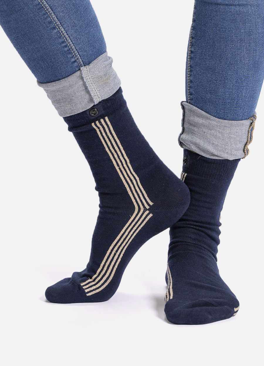 Sporty Spice damestrømper | Navy økologisk bomuld