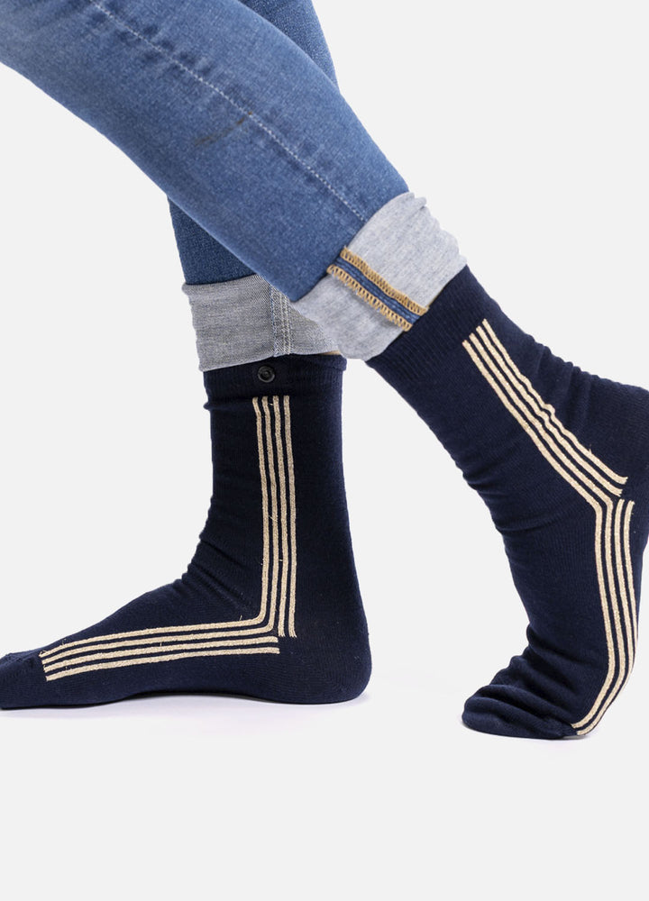 Sporty Spice damestrømper | Navy økologisk bomuld