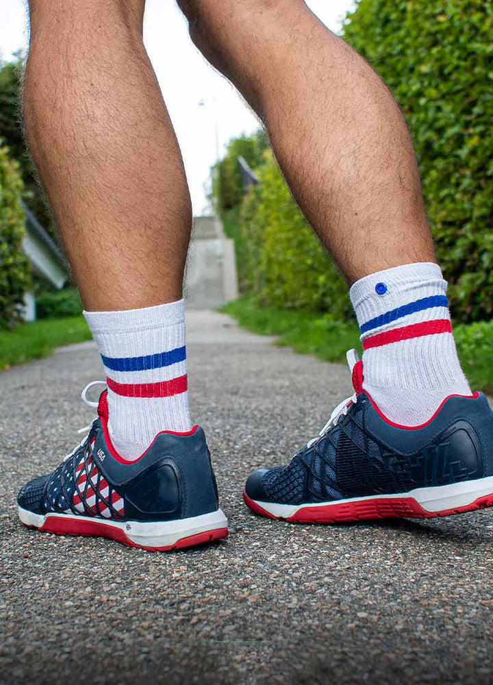 Hvide tennissokker med komfortabel pasform, sæt af 5 par fra SockiSocki