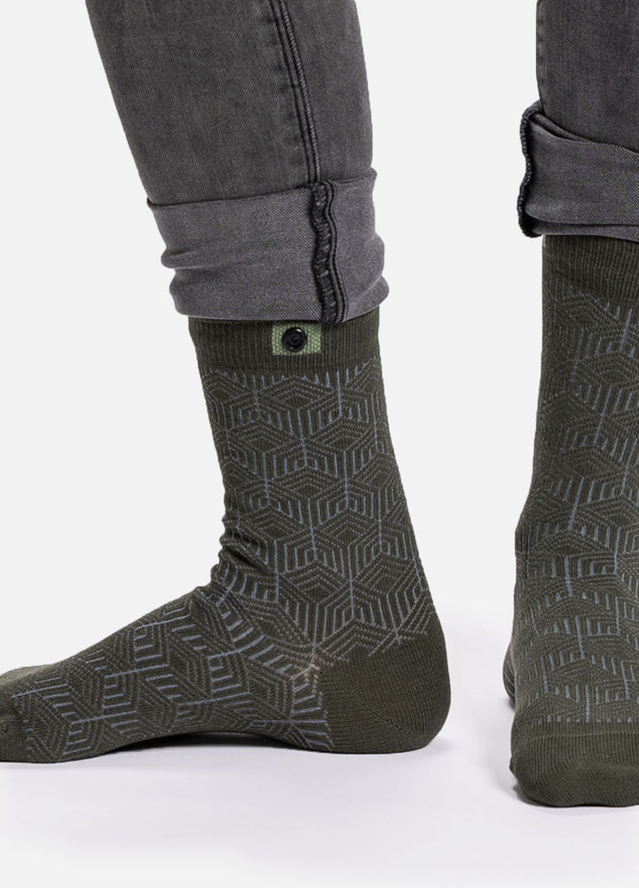 Waida| Grønne strømper med mønster