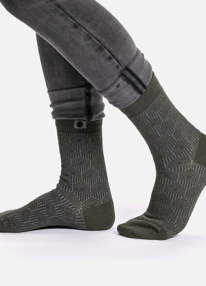 Waida| Grønne strømper med mønster