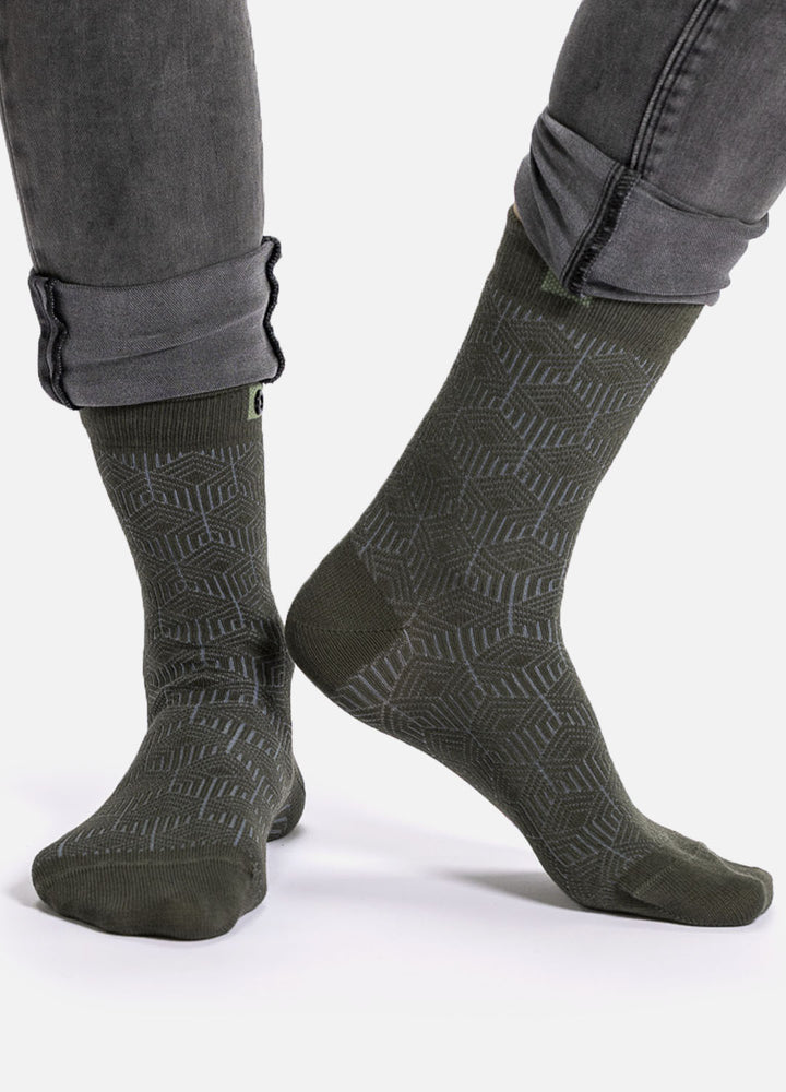 Waida| Grønne strømper med mønster