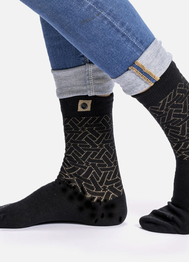 Xanthis | Sorte strømper med mønster