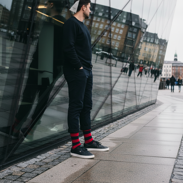 Jude | Stribet strømper