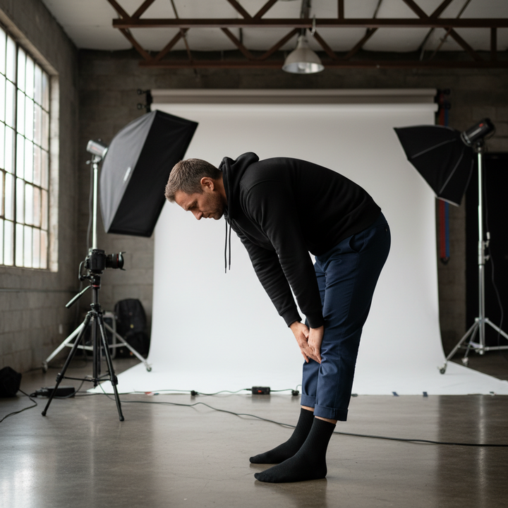 10 Boks Sorte Bambusstrømper | Sort knap | Str. 41-46