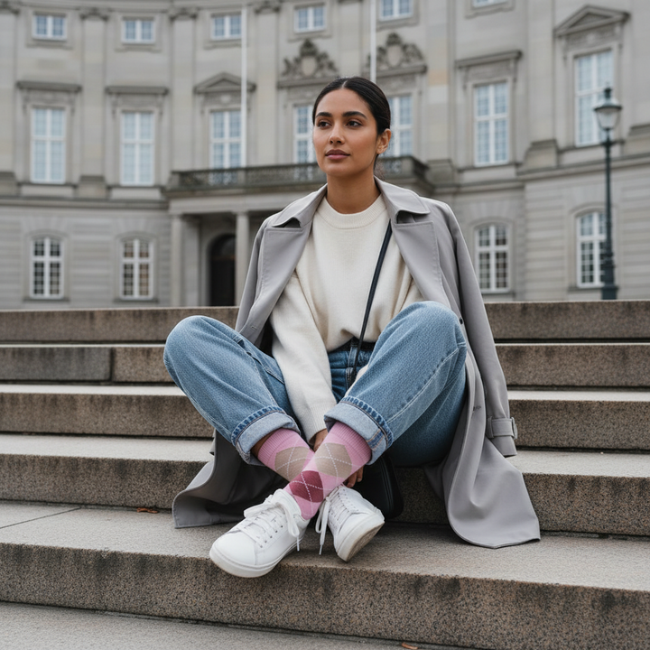 Spring | pink ternet strømper