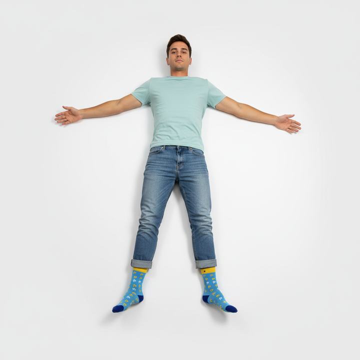 Dudee – økologiske bomuldsstrømper med palmemønster & knap