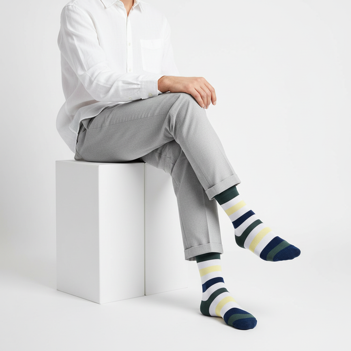 Eepa | økologiske strømper med brede striber & knap