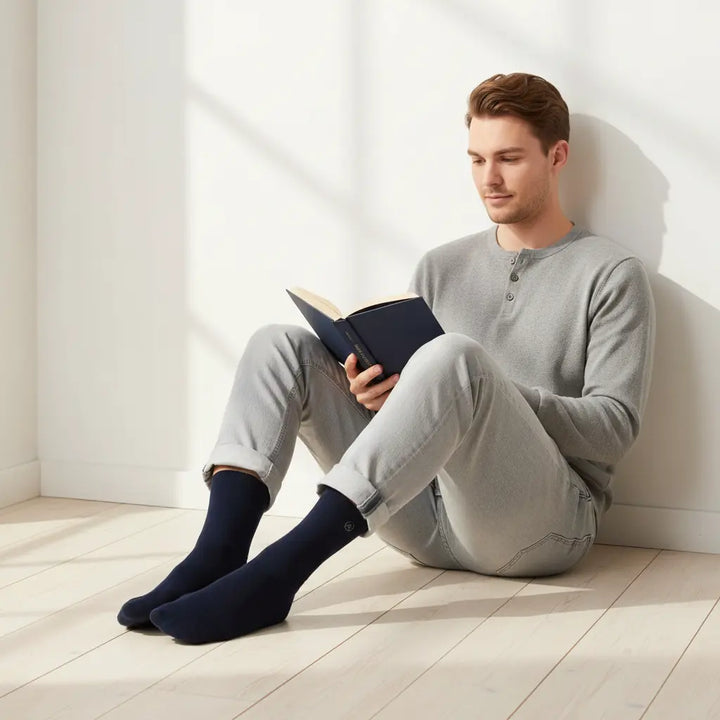 Mørkeblå Bambusstrømper til mænd 41–47 SockiSocki
