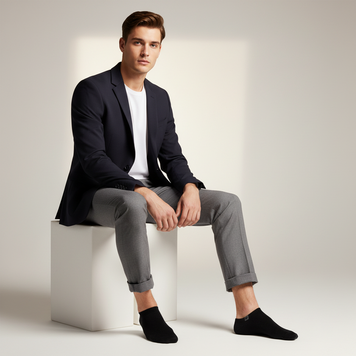 10 Par | Sorte ankelstrømper | Str. 41-46