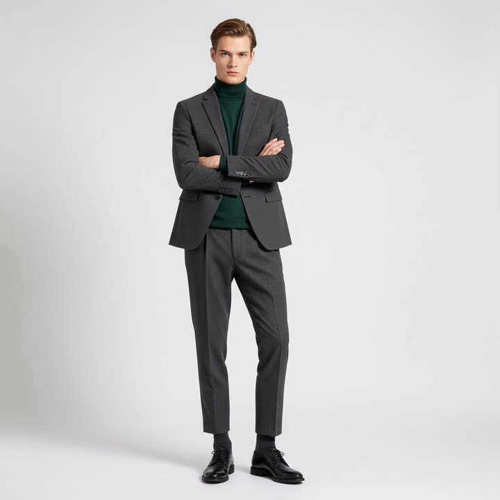 Koksgrå bambusstrømpe | Blød & åndbar sok med knap