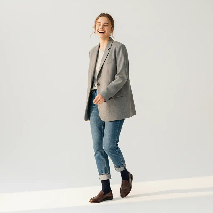 Navy Bomuldsstrømper | Blå Knap | 36-41 SockiSocki