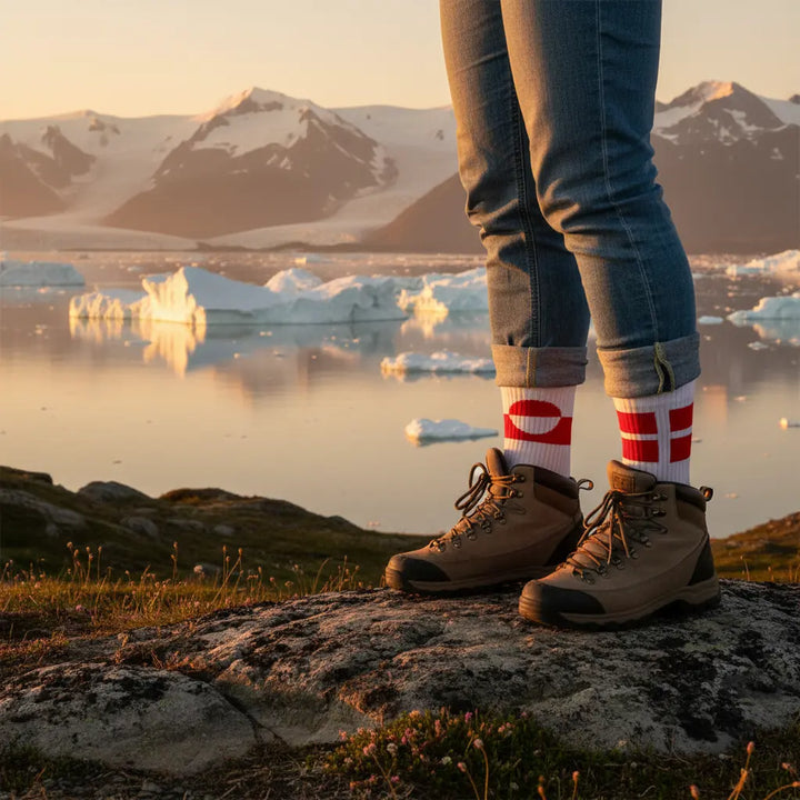 Arctic Unity-strømper med grønlandsk landskab – SockiSocki 