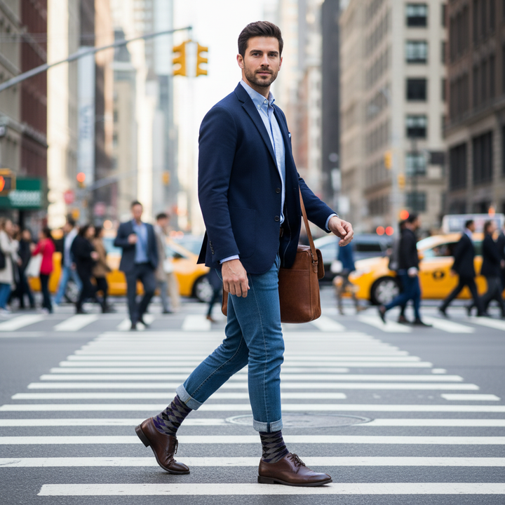 Hollace – økologiske bomuldsstrømper med klassisk mønster & knap