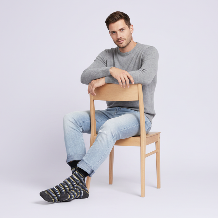 Jiba – klassiske bomuldsstrømper i striber