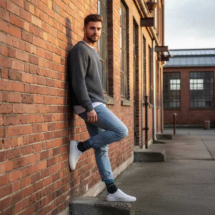 Landa | Strømpe med tern og striber SockiSocki