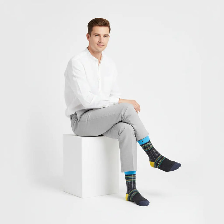 Landa | Strømpe med tern og striber SockiSocki