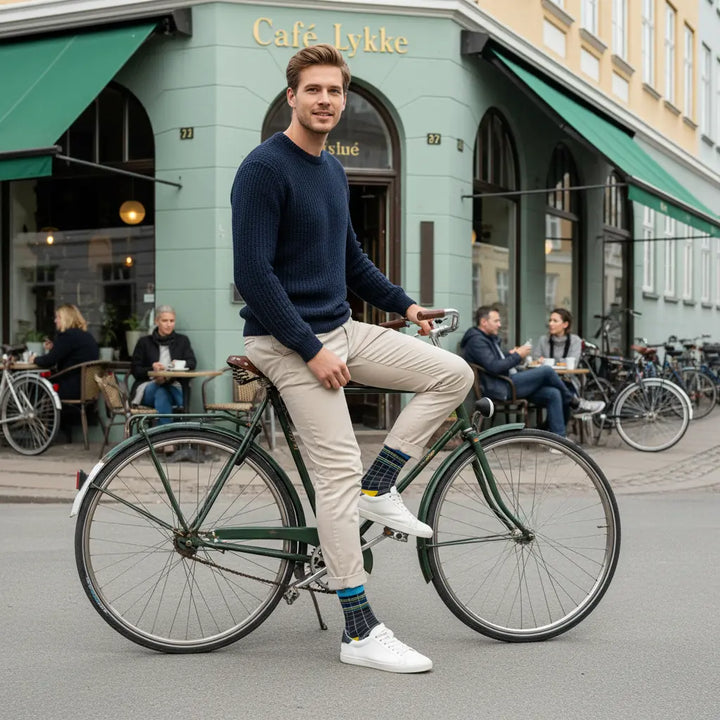 Landa | Strømpe med tern og striber SockiSocki
