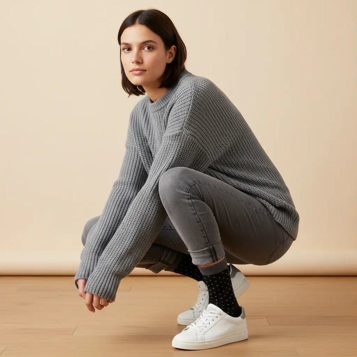 Mic |Sorte strømper med prikker | økologisk bomuld SockiSocki