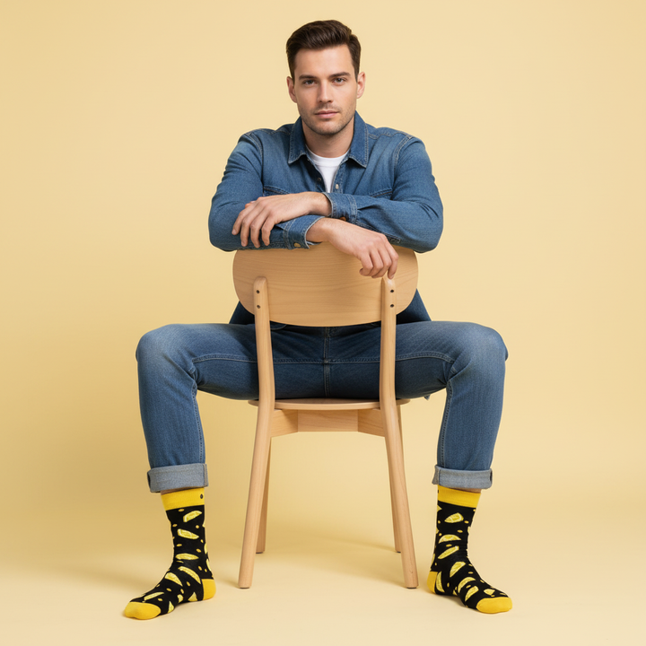 Muluk – økologiske bomuldsstrømper med frisk citroner og knap