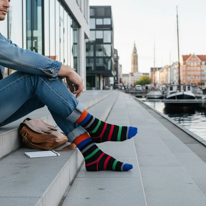 Narboo | Stribet bomuldsstrømpe SockiSocki