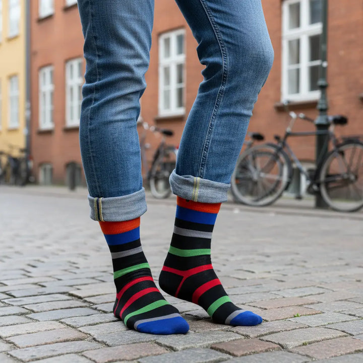 Narboo | Stribet bomuldsstrømpe SockiSocki