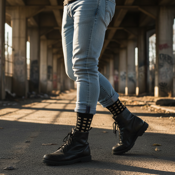 Ofa | økologiske bomuldsstrømper mønster & knap