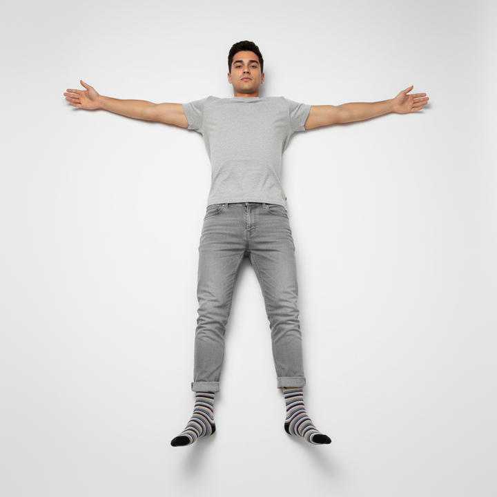 Ogin – økologiske bomuldsstrømper i striber til herre