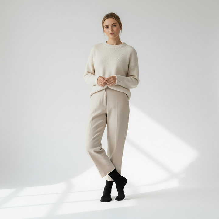 10 Boks Sorte Bomuldsstrømper | Sort knap | Str. 36-41