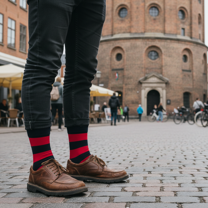 Jude | Stribet strømper