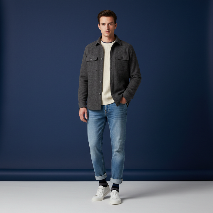 Sada | herre bambus strømper med brede striber & knap