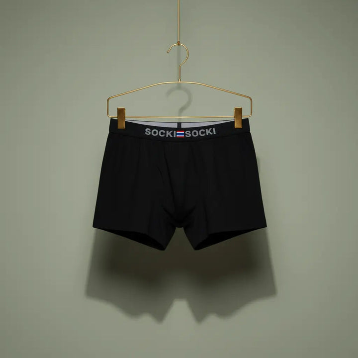3-pak sorte bambus boxershorts i str. M fra SockiSocki
