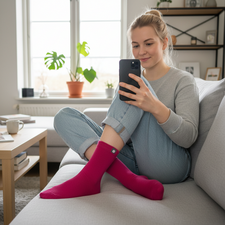 Pink Strømper | Økologisk Bomuld