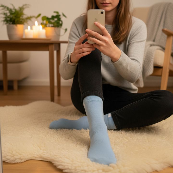 Lyseblå Strømper | Bambus