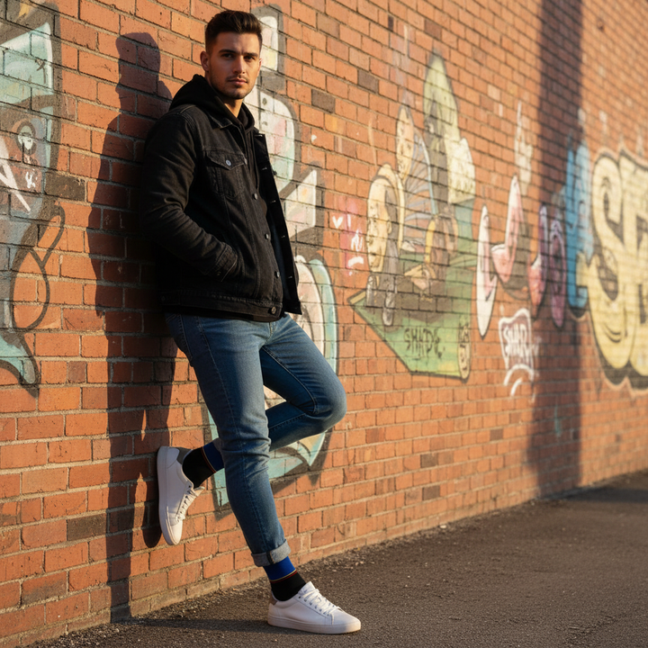 Shadoe | bambus strømper med sporty look & smart knap