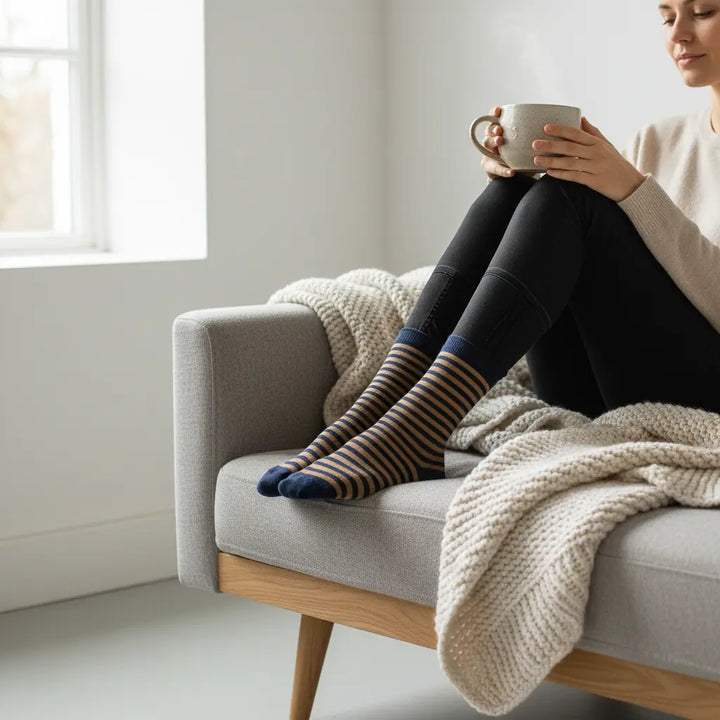 Mamie | Stribet damestrømper SockiSocki