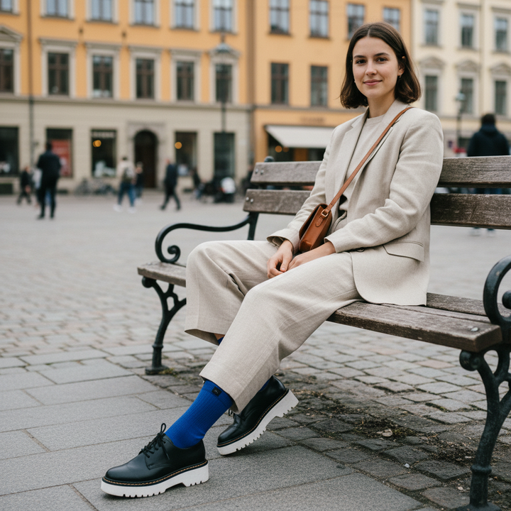 Blå Strømper | Økologisk Bomuld